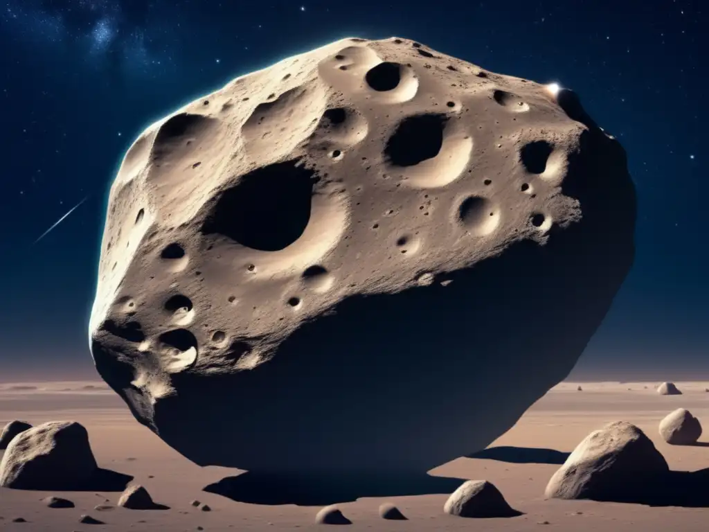 Asteroide flotando en el espacio Taxonomía asteroides grandes forma tamaño