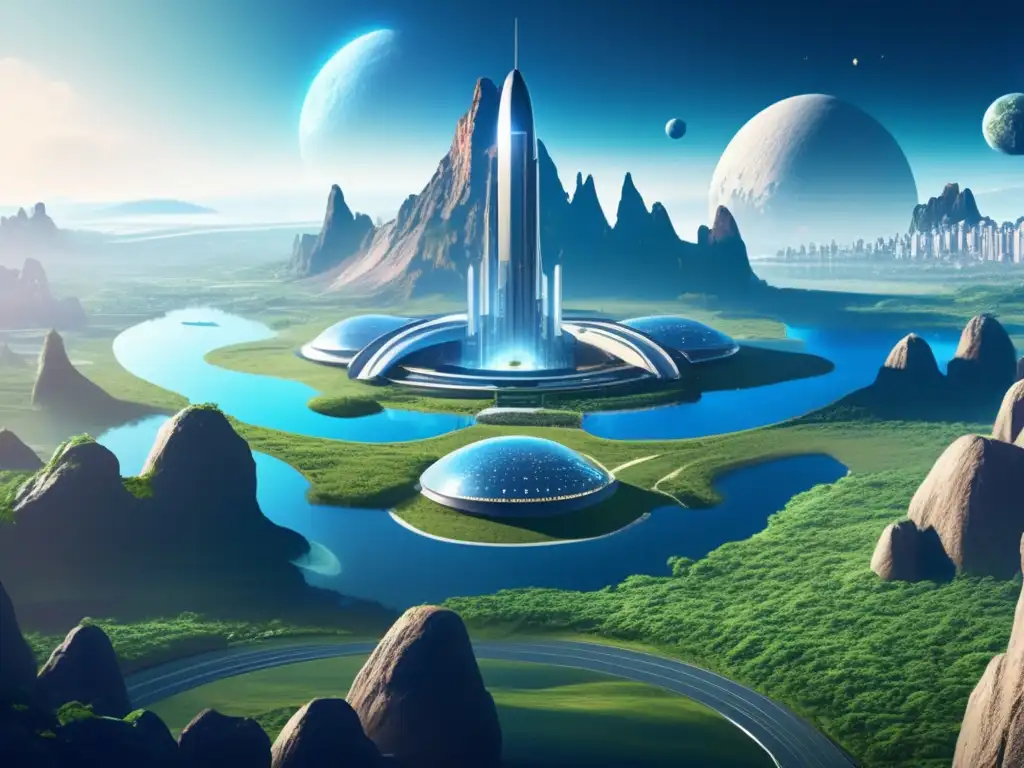 Futurista colonia espacial en asteroide terraformado Tecnología para terraformar asteroides
