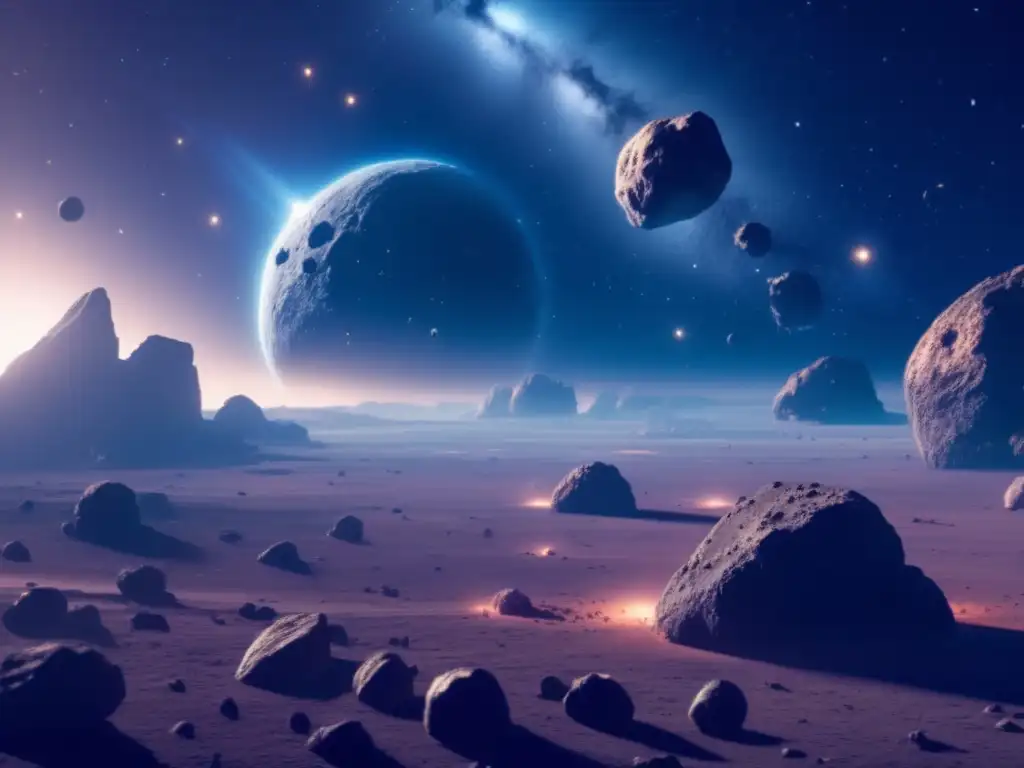 Tecnología de reciclaje espacial en asteroides: campo vasto de asteroides