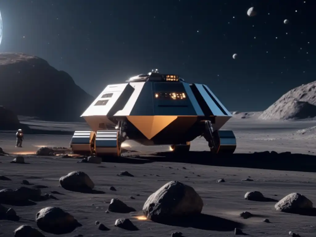 Operación minera espacial futurista en asteroide Tecnologías emergentes: extracción minar asteroides