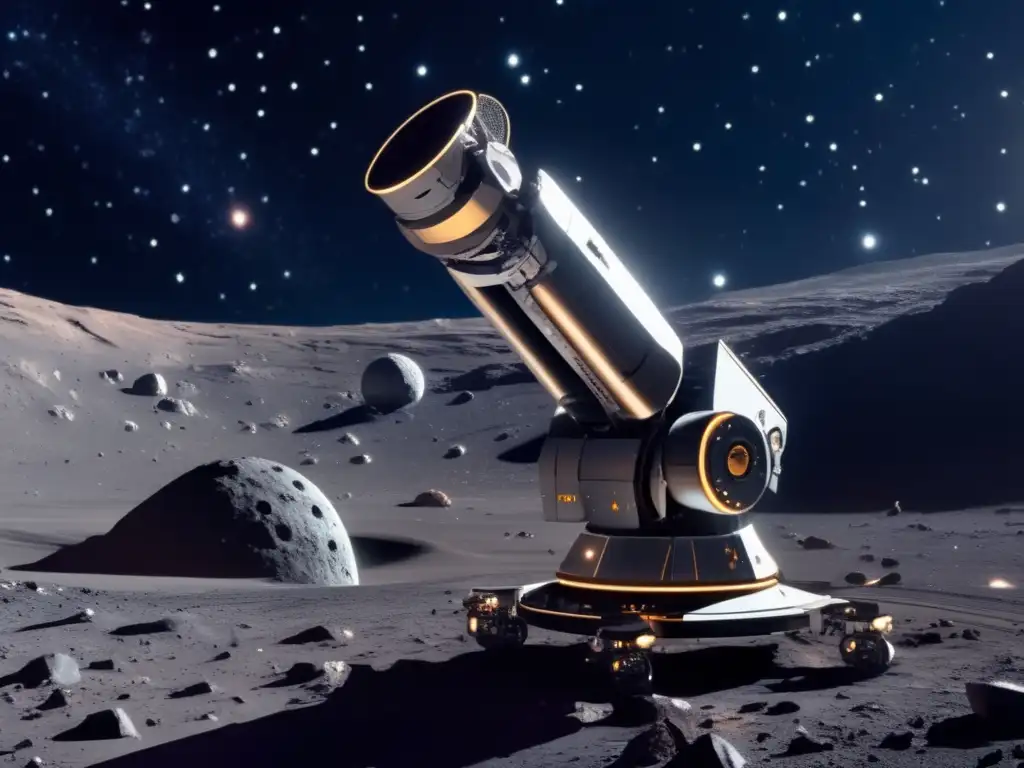 Robótica espacial: brazo robótico explorando asteroide Telepresencia robótica en exploración asteroidal