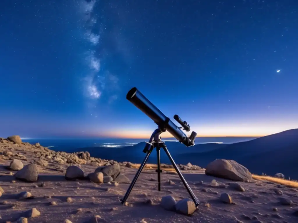 Identificación asteroide S telescopio amateur, vista fascinante del cielo estrellado con detalles de la rocosa superficie del asteroide