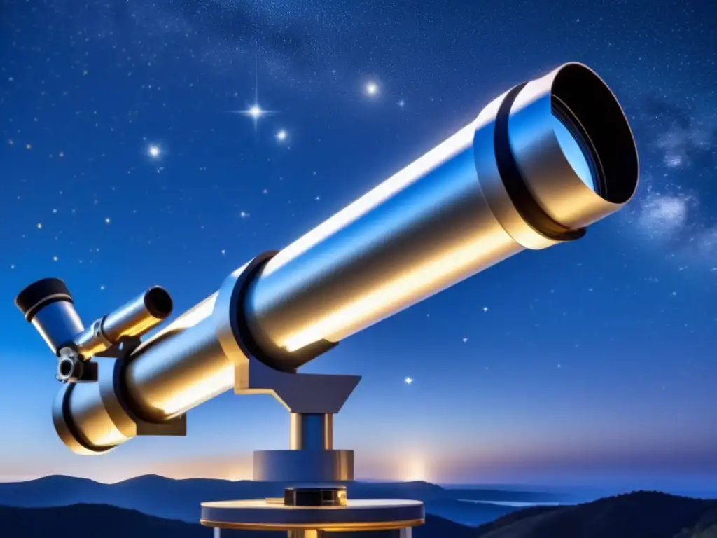 Telescopio casero observar asteroides en un cielo estrellado