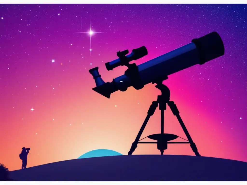 Telescopio negro capturando eventos cósmicos con impacto astronómico