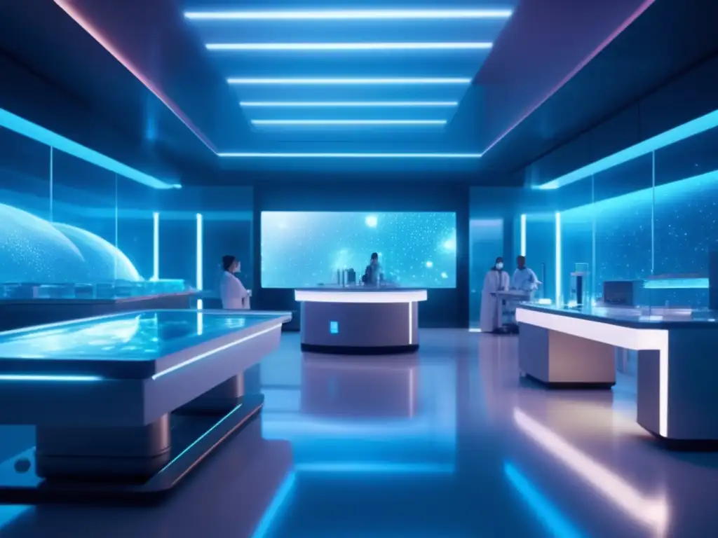 Terapia genética con minerales de asteroides en laboratorio futurista
