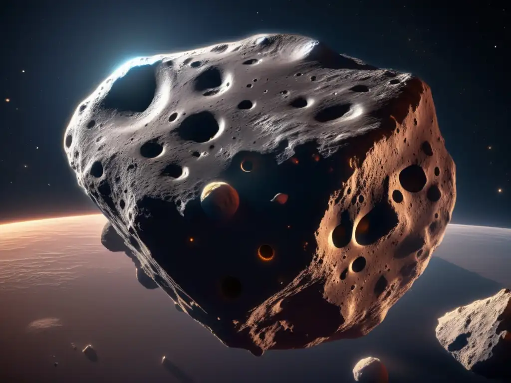 Asteroide tipo C en el espacio Identificación asteroide tipo C, imagen 8k detallada