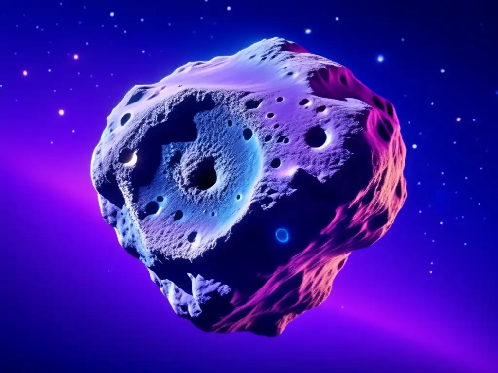 Asteroide Troyano: Belleza cósmica Troyanos asteroides: belleza cósmica en un cautivador 8k, con cráteres y terrenos rugosos, rodeado de estrellas brillantes