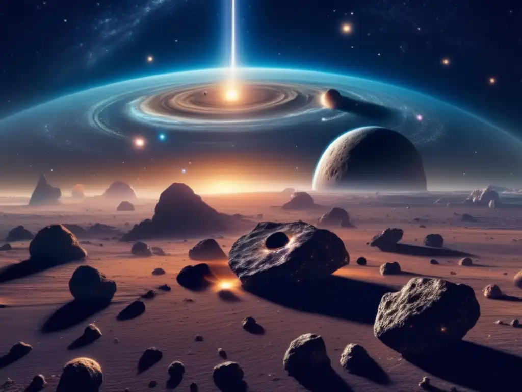 Asombrosa imagen de asteroides en el espacio Ultradetalle del espacio: asteroides en colisión