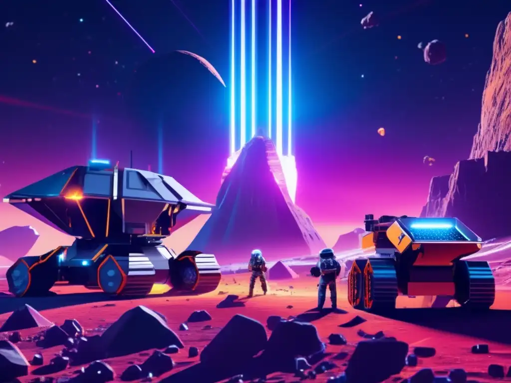 Ultradetalle: Operación minera espacial futurista en asteroide