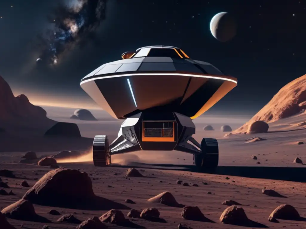 Exploración espacial: nave cercana a asteroide Ultradetalle: Nave espacial estudia asteroides en búsqueda de vida extraterrestre