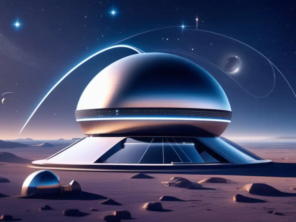 Ultradetalle 8k de observatorio espacial futurista en el espacio
