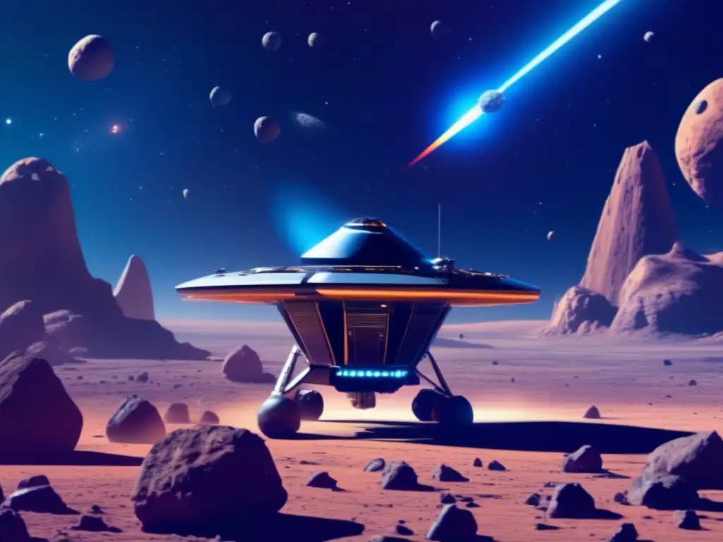 Ultradetalle sonda espacial explorando vida en asteroides múltiples