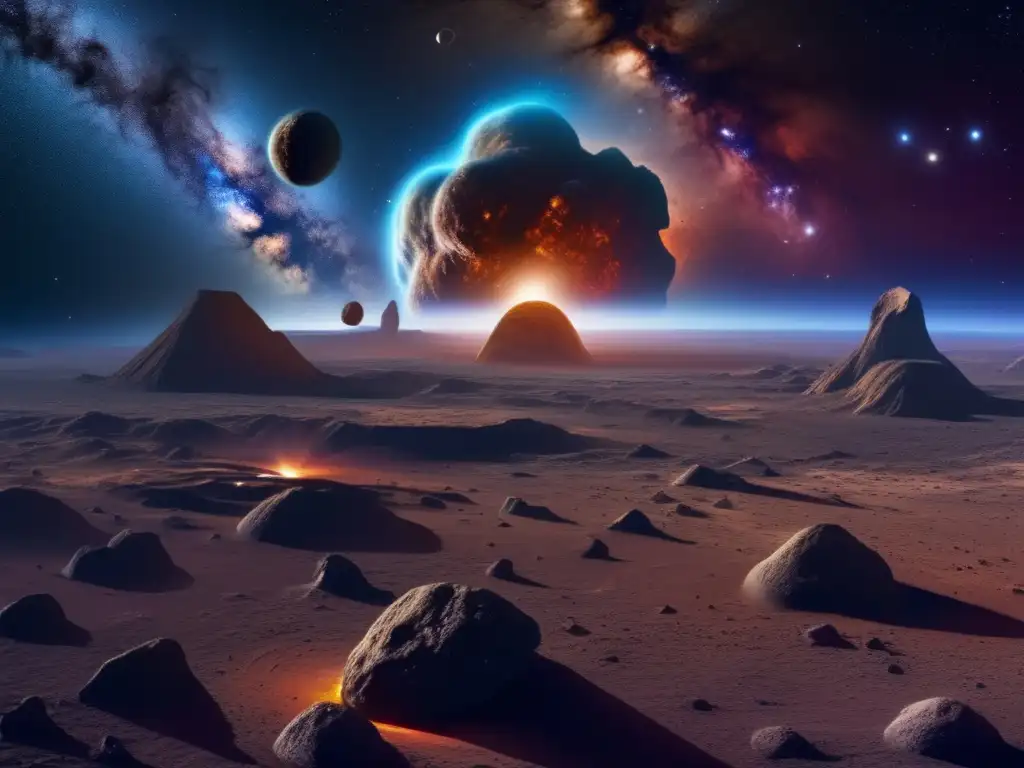 Impresionante asteroide irregular en el espacio Universo: Asteroides irregulares impactan evolución planetaria