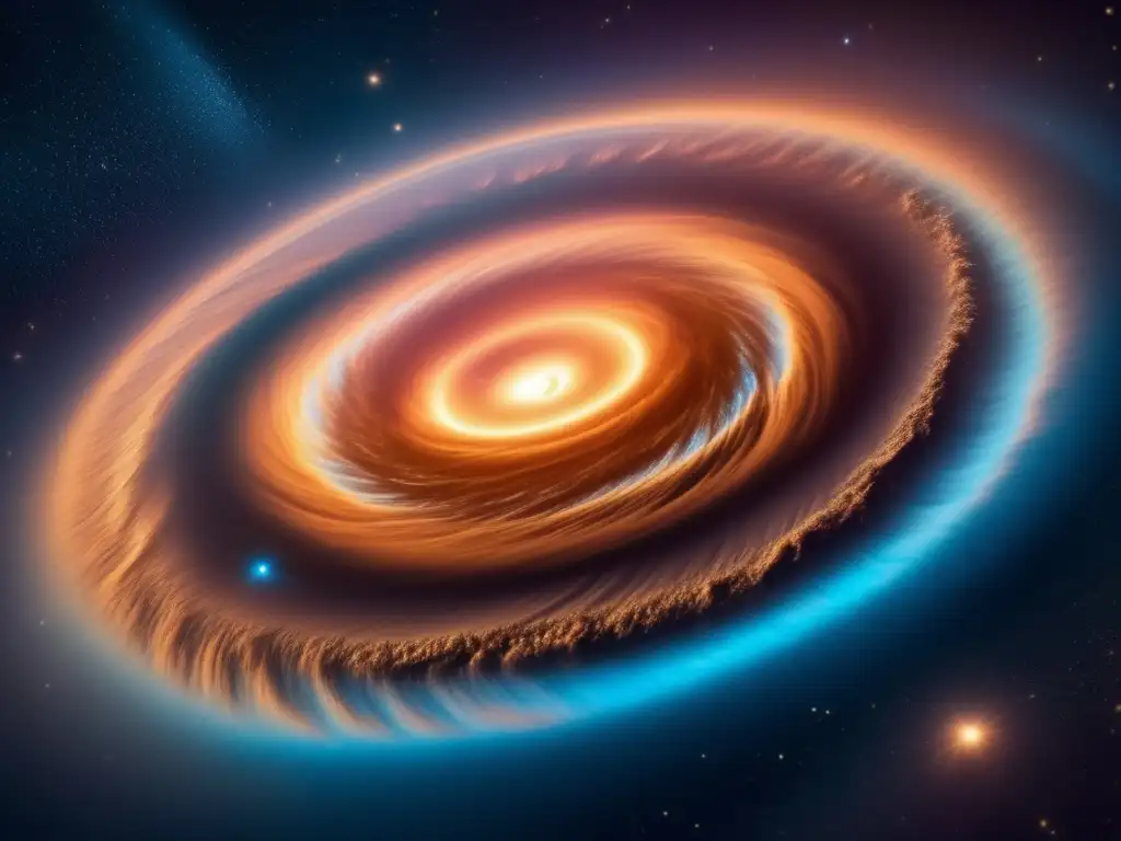Impresionante imagen en 8K de formación planetaria Vista asombrosa de una nube cósmica con estrellas brillantes y un disco protoplanetario - Tipos de asteroides identificados