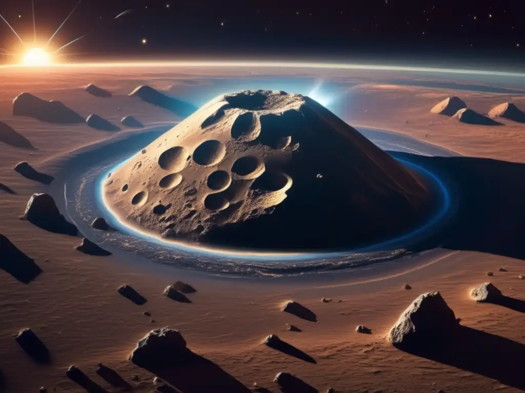 Asteroide gigante acercándose a la Tierra Vista impactante de asteroide hacia la Tierra