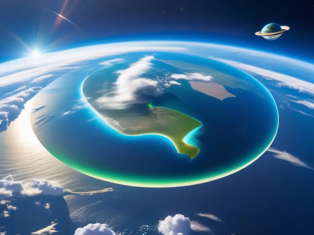 Vista impresionante de la Tierra desde el espacio Vista impactante de la Tierra desde el espacio, destacando belleza del planeta y liderazgo en la carrera espacial con energía solar