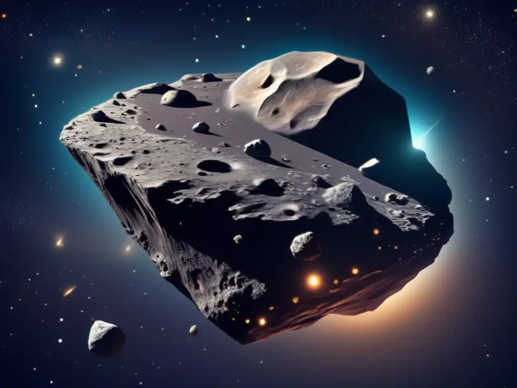 Vista impresionante de asteroide en el espacio Vista impresionante de asteroide en el espacio: Exploración de recursos espaciales: beneficios y riesgos