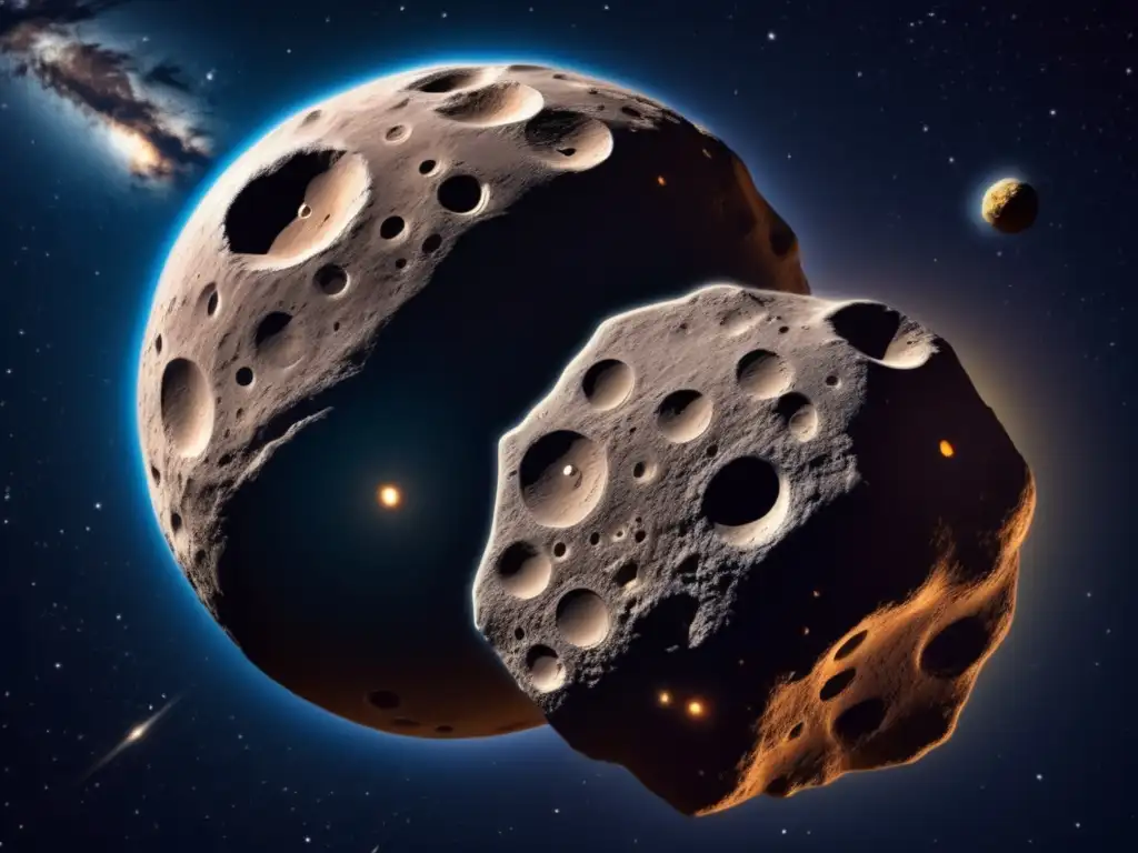Asteroida en el espacio estelar Vista impresionante de asteroide en el espacio: Obras literarias inspiradas en asteroides