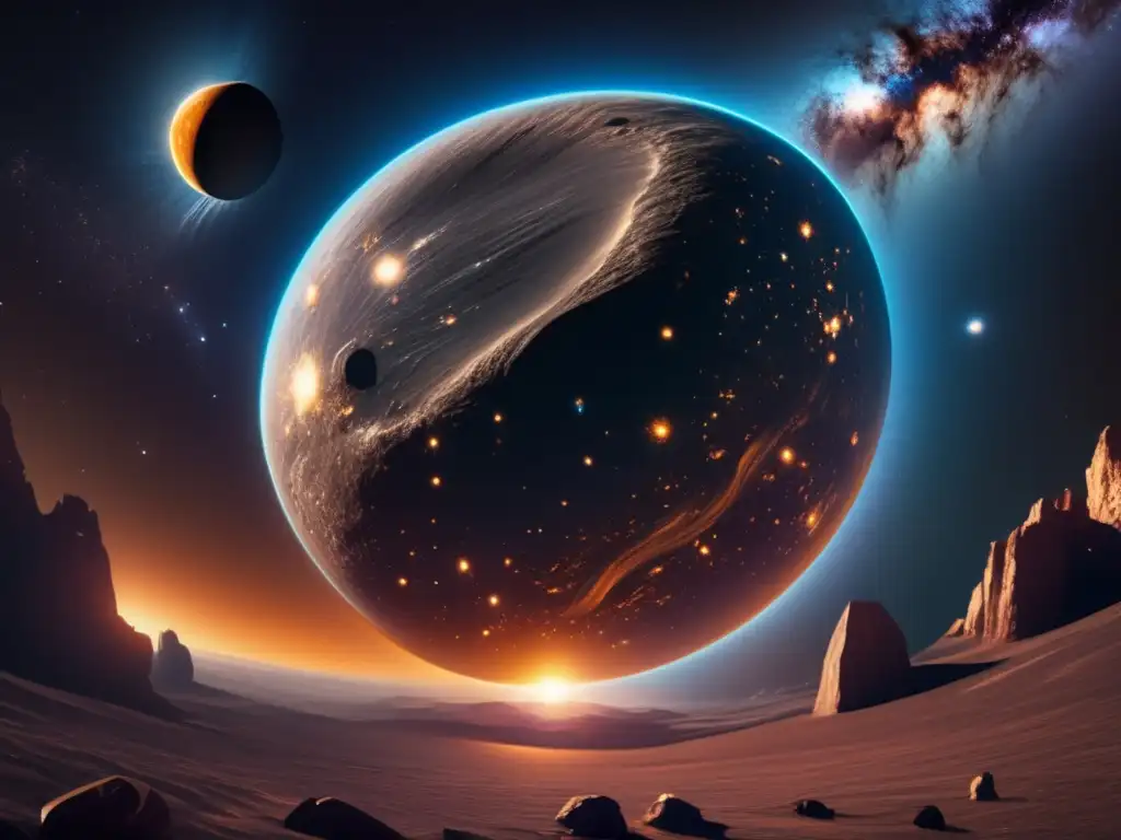 Vista impresionante de asteroides metálicos en el sistema solar