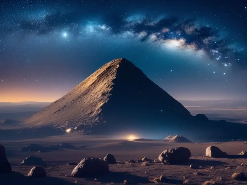 Impresionante vista del cielo nocturno Vista impresionante del cielo estrellado con asteroide: Movilización Mundial Monitoreo Asteroides