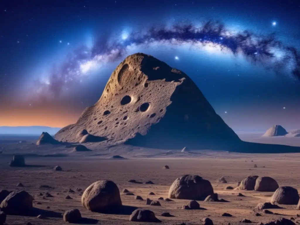 Belleza cósmica: Trojano gigante vigilante Vista impresionante del cielo nocturno con asteroides troyanos gigantes