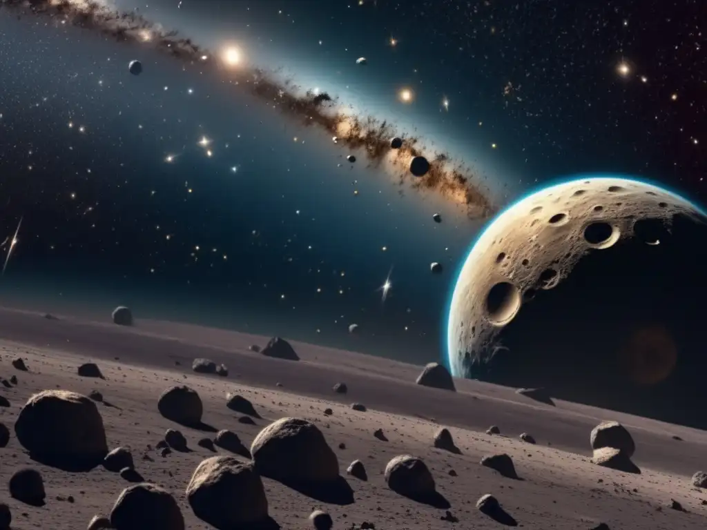Maravillosa vista de asteroides y exploración espacial Vista impresionante del cinturón de asteroides: Composición, exploración y descubrimientos
