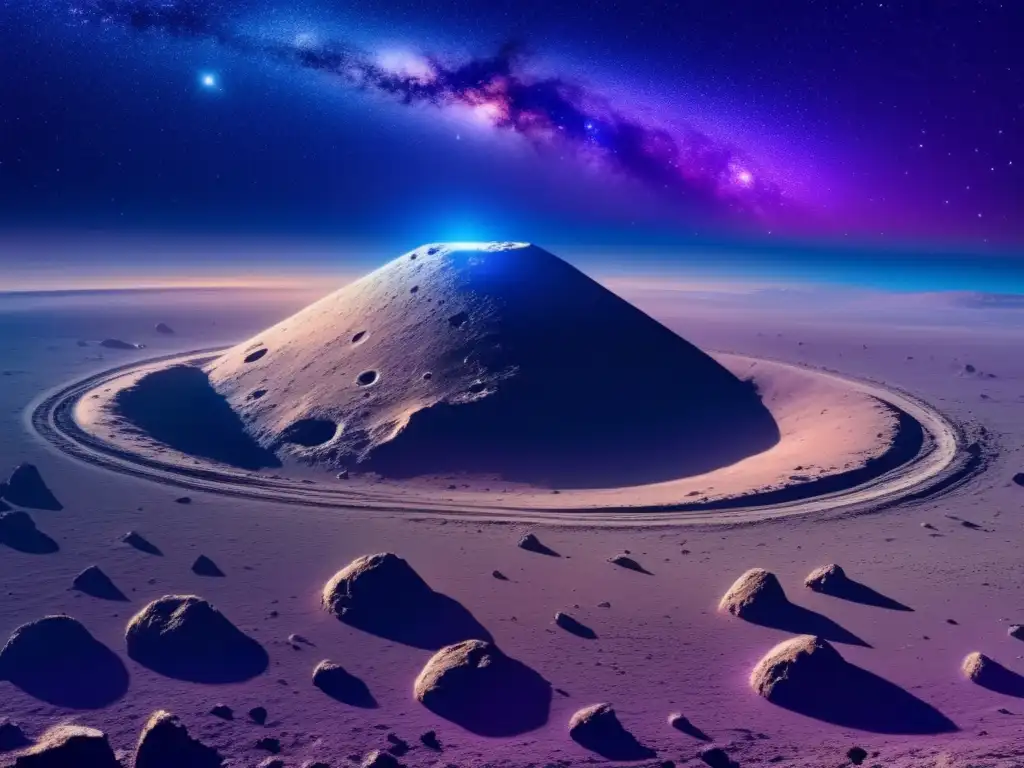 Impresionante vista del espacio estelar Vista impresionante de espacio con asteroides enanos: exploración espacial y misterios cósmicos