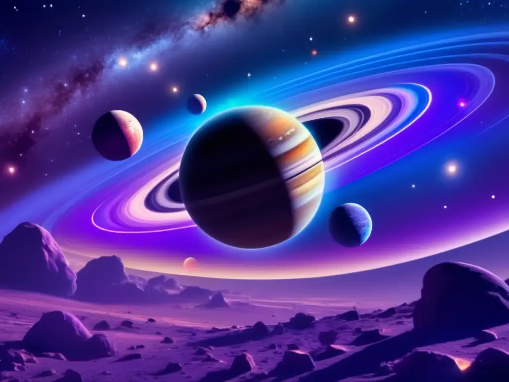 Vista impresionante del sistema solar con asteroides: El impacto de los asteroides