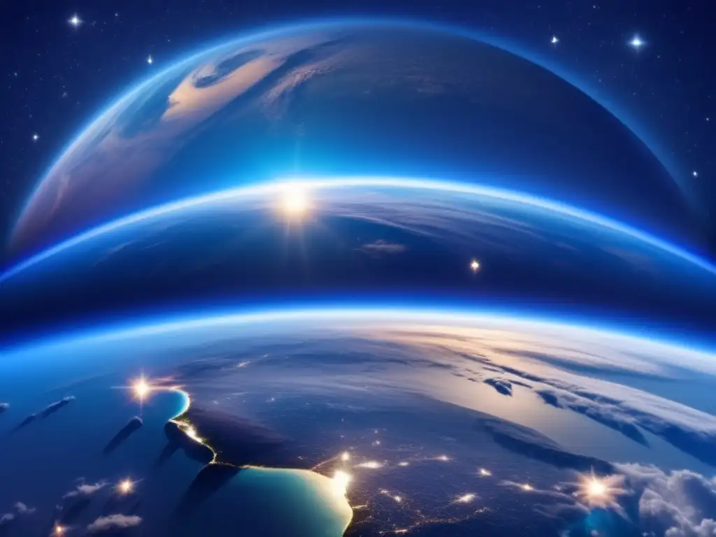 La maravilla de la Tierra desde el espacio Vista impresionante de la Tierra desde el espacio - Misiones espaciales evaluación riesgos asteroides